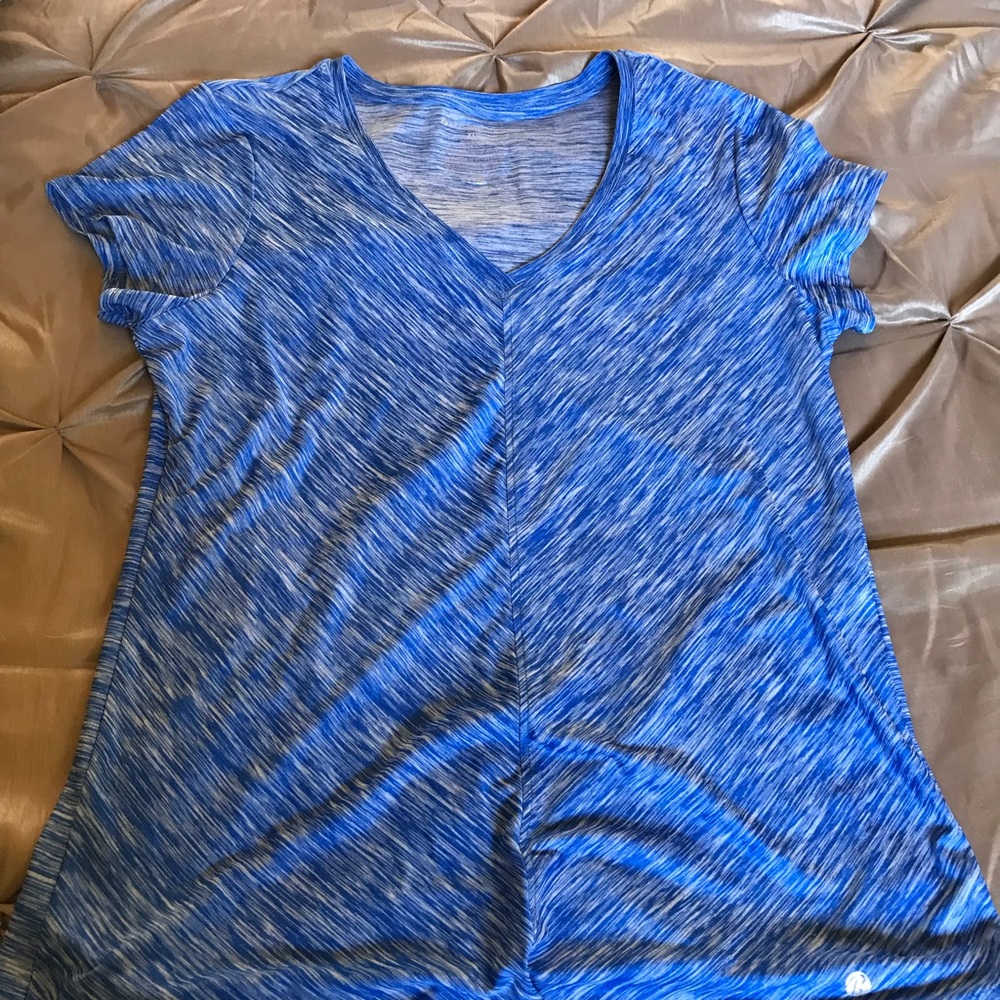 Baileys athletic shirt. Blue and white